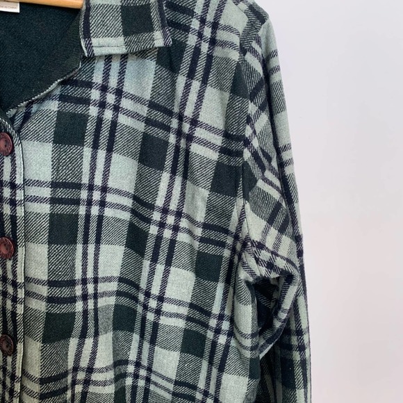 Christopher & Banks Jacket Long Sleeve Wool Blend Button-front Plaid Gre… - Picture 5 of 15